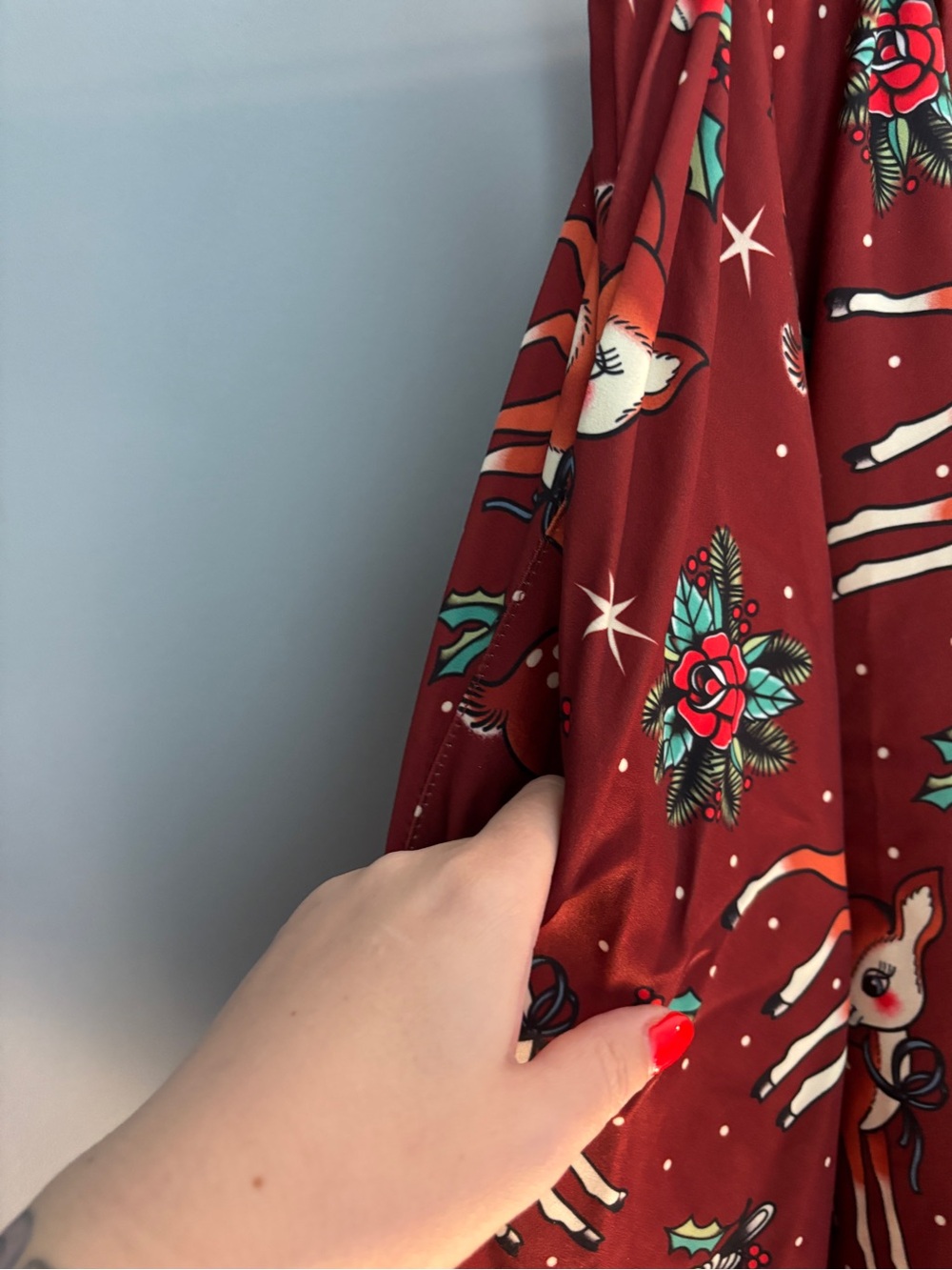 Sourpuss Deer Me Reindeer Print Sweets Skirt - Picture 7 of 10